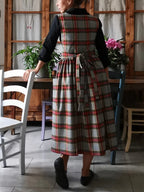Grey and Red Tartan Apron