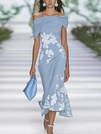Spring Summer Floral Printed Elegant Dresses