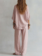 Casual Cozy Loose Linen Cotton Two-piece Set