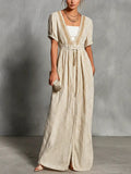 Women's Striped Art Casual Fashion Cozy Cotton Linen Dress