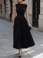 Sleeveless Pleated Midi Dress