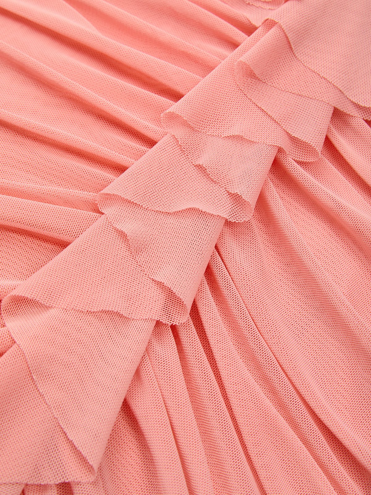 Rose Pink Metal Ruched Classic Halter Sleeveless Bodycon Floor-length Gown Dress