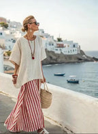 Women's Loose Striped Skirt Suit