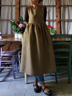 Brown Checked Kitchen Apron
