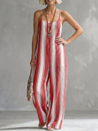 Women's Classic Striped Strappy Jumpsuit