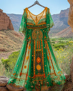 Summer Vintage Bohemian Lace Embroidery Dress dec5