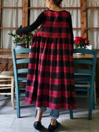 Fuchsia and Black Plaid Apron