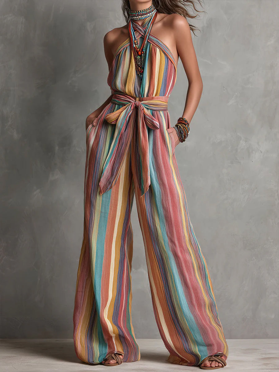 Stylish Colorful Striped Jumpsuit