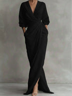 Women's Linen And Cotton Extra-long Dress