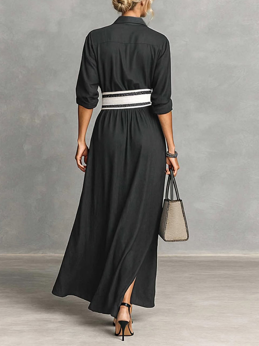 Elegant Belted Maxi Dress