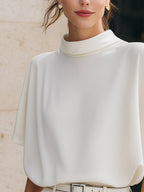 Minimalist High-Neck Relaxed Fit Blouse