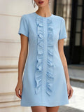 Stylish And Elegant Short-sleeve Ruffled Dress