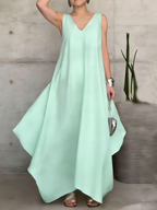 Stylish Minimalist Irregular Hem Maxi Dress