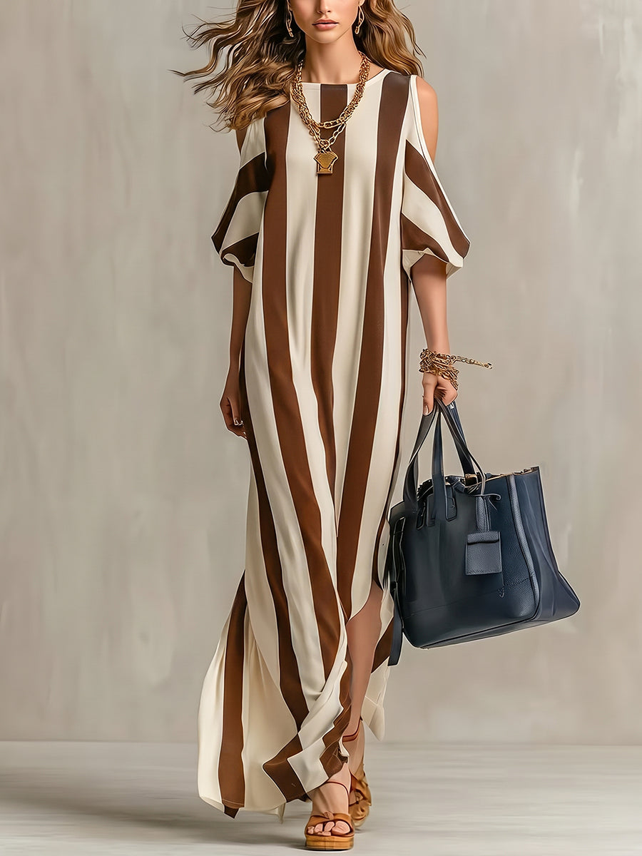 Women's Classic Striped Crew-neck Dress