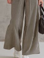 Women's Retro Striped Art Casual Stylish Cotton Linen Jumpsuit