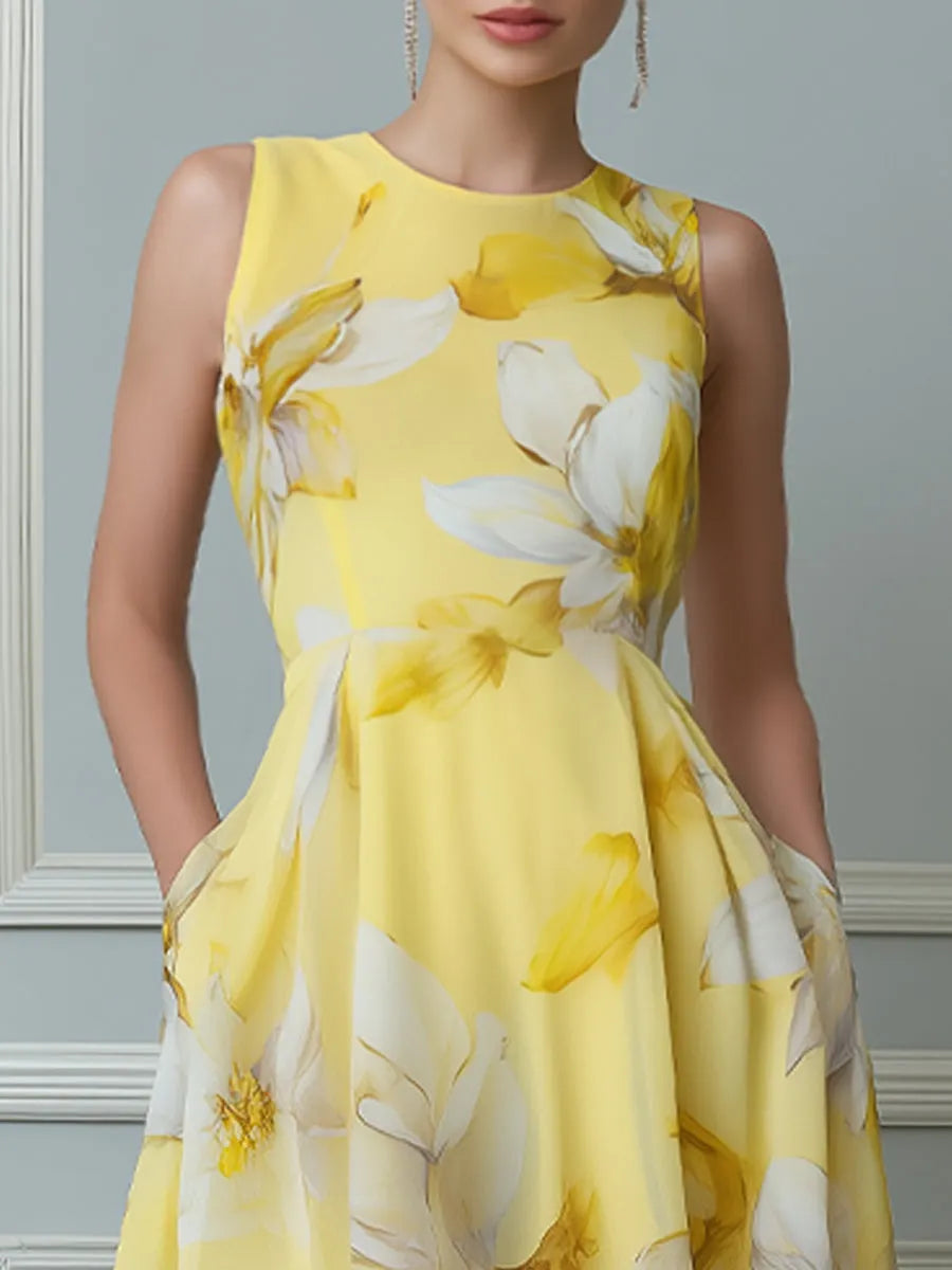 Sun-Drenched Floral Midi Dress