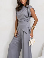 Lrregular Sleeveless Casual Two-piece Set