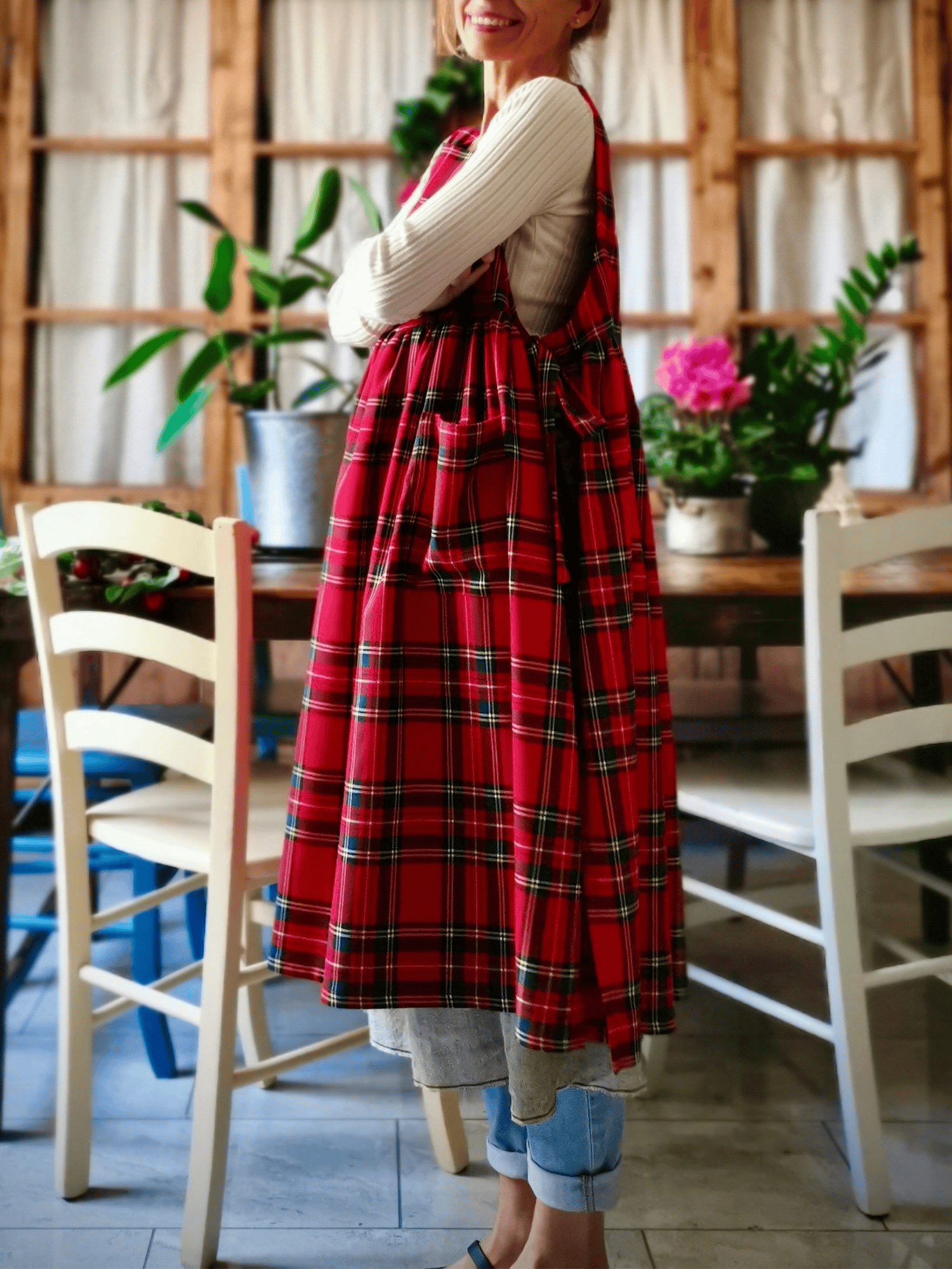 Red Tartan Apron