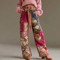 Women's Bohemian Floral Embroidery Art Casual Jeans