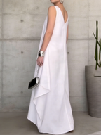 Stylish Minimalist Irregular Hem Maxi Dress