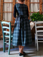 Pure Grey and Blue Tartan Apron