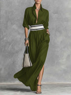 Elegant Belted Maxi Dress
