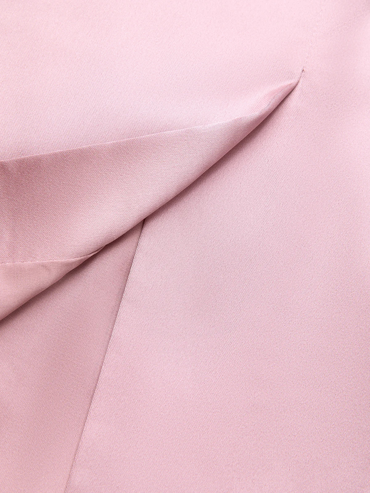 Pink Satin One Shoulder Sleeveless Sheath Gown Dress