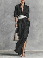 Elegant Belted Maxi Dress